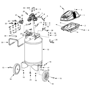 Wl660700, Wl660700aj Tank Parts Diagram and Parts List for WL660700AJ  Campbell Hausfeld Compressor